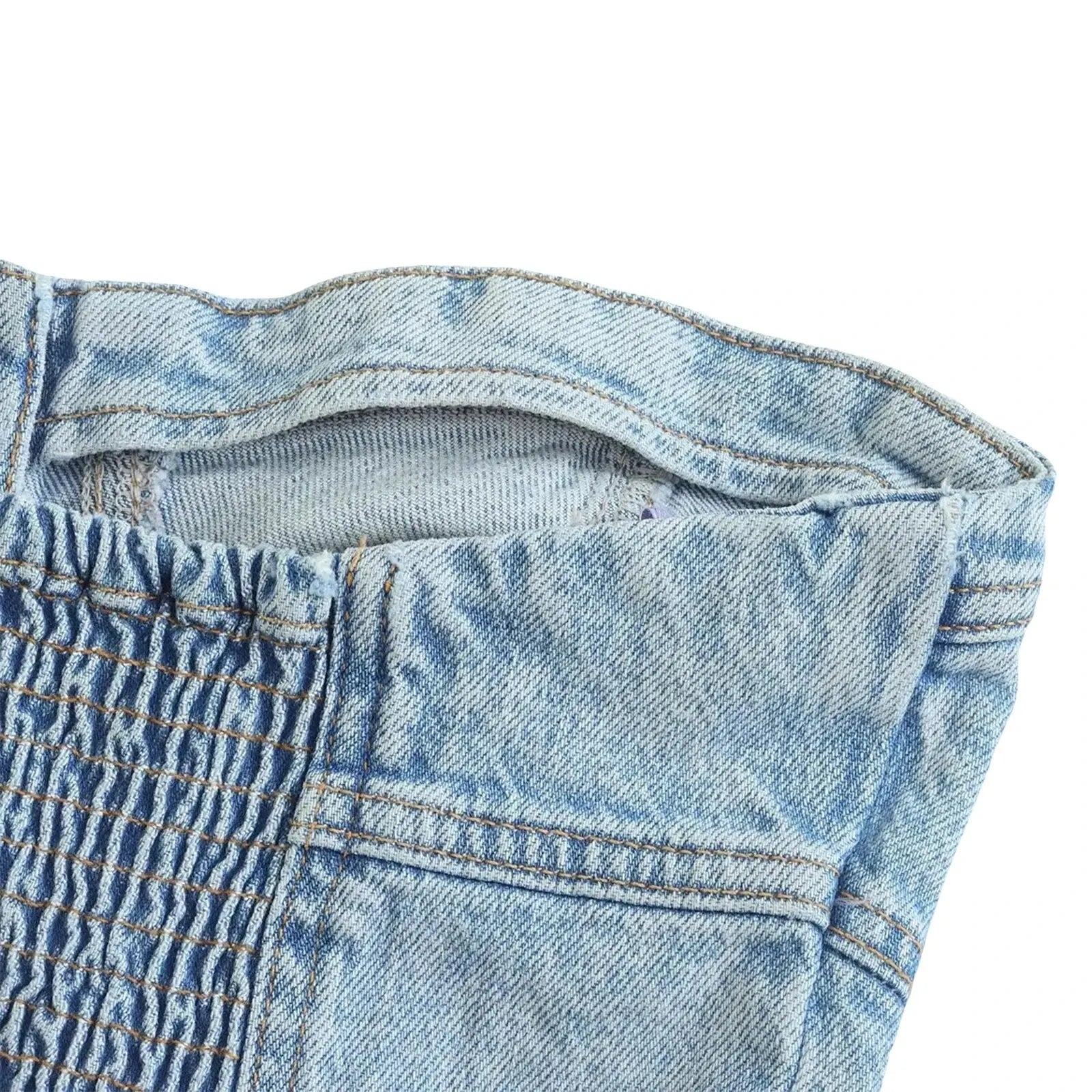 New Womens Fashion Short Tube Tops Strapless Denim Bandeau Sleeveless Crop Vest Club Party Costume Strapless Vest Hot Sale