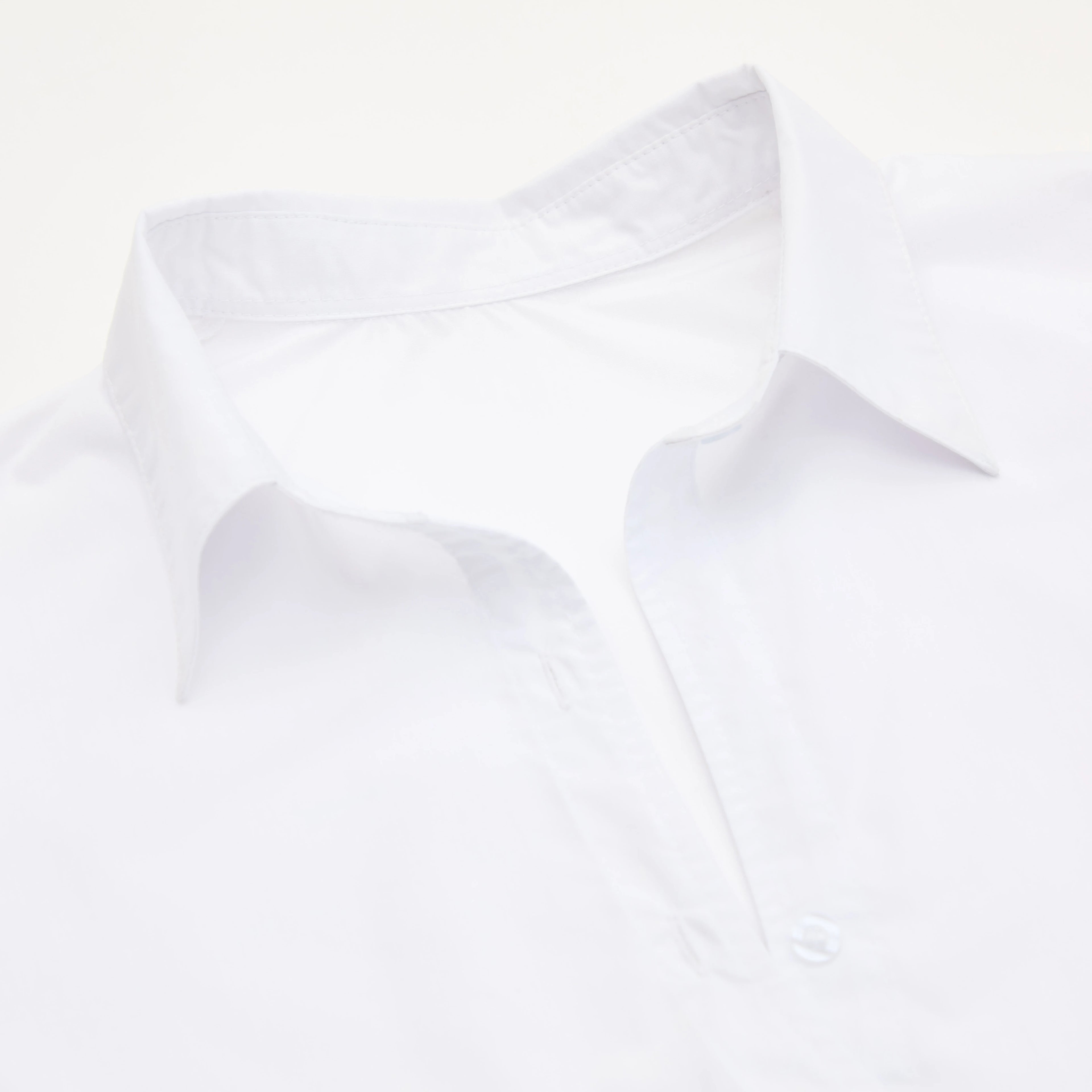 New Women's Fashion Casual Polo Neck Bow Tie up Short Edition Double Breasted Poplin Shirt